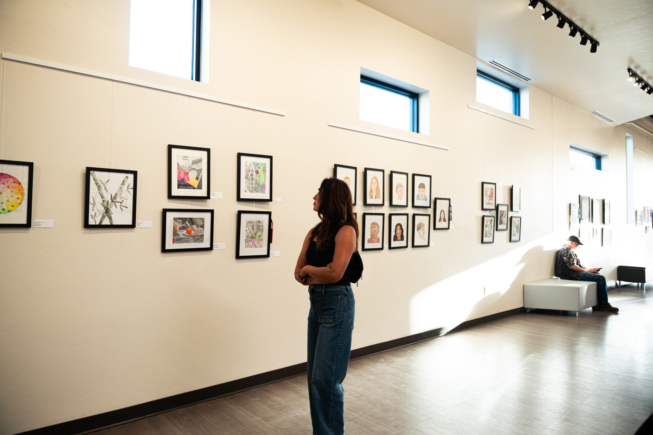 Women looking at art