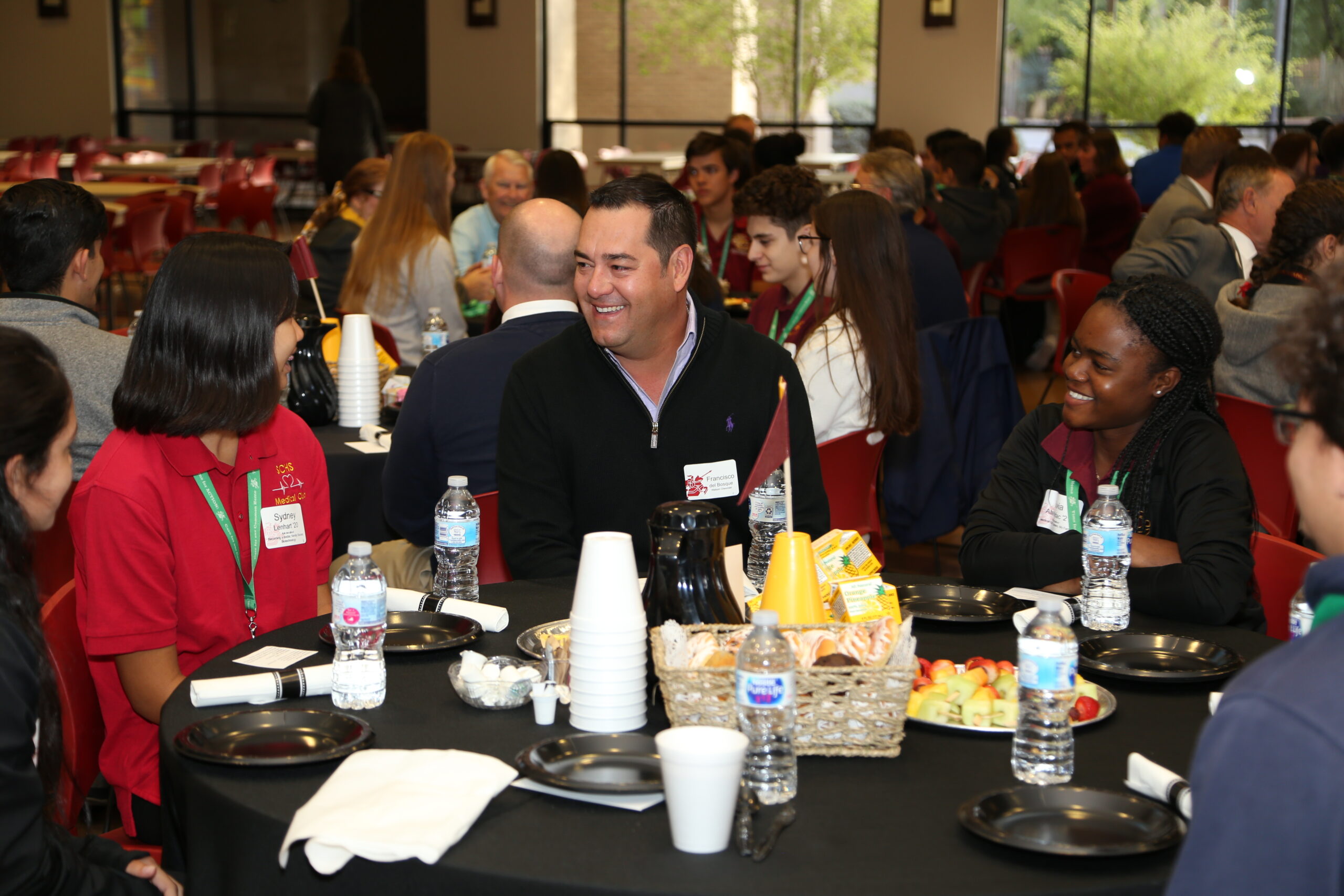 People at a table at an event