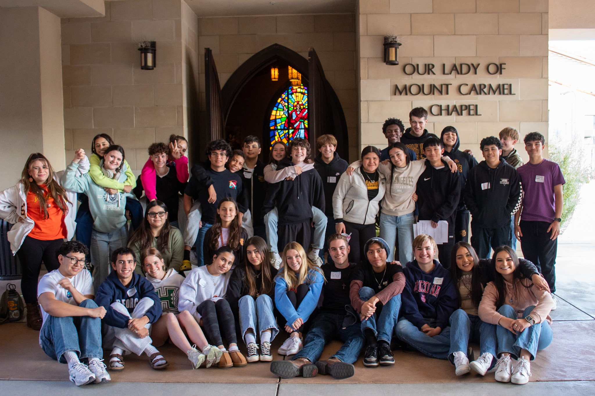 Group of freshman for day of recollection 2024